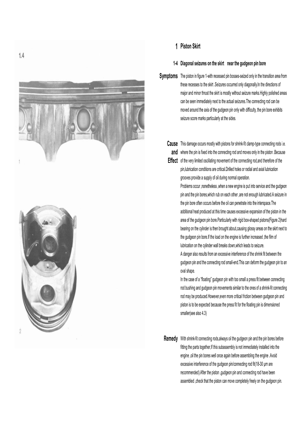 Clearance Between Pin & Piston