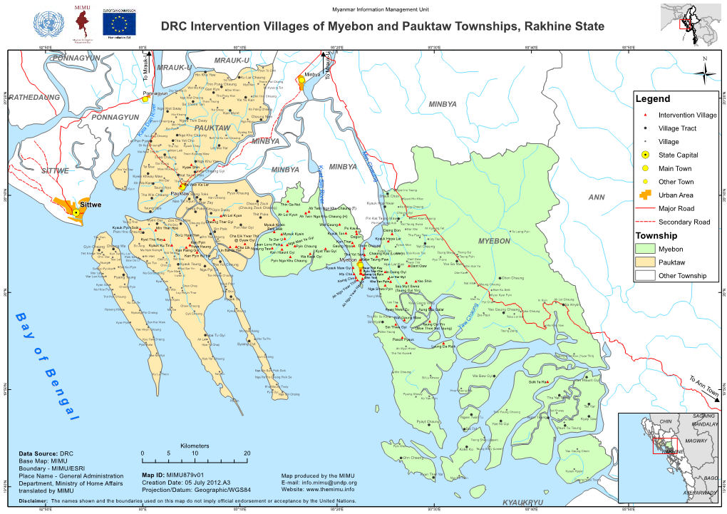 DRC Intervention Villages of Myebon and Pauktaw Townships, Rakhine State