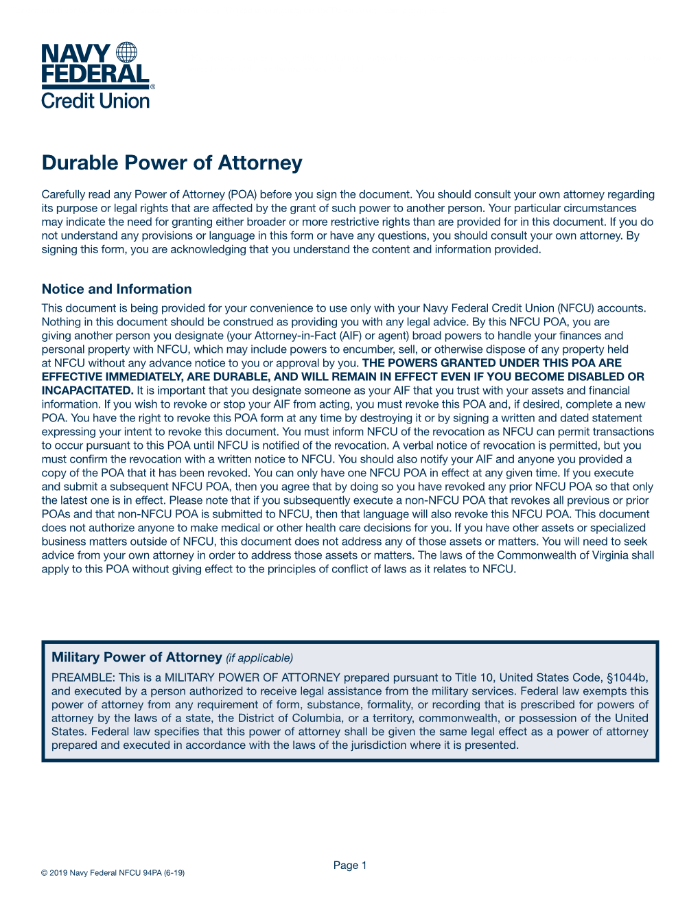 Power of Attorney—Pennsylvania
