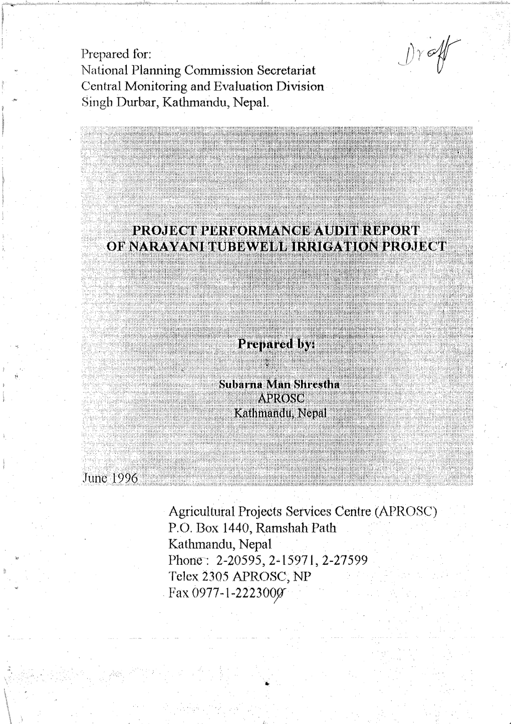 Project Performance Audit Report of Narayani Tubewell Irrigation Project