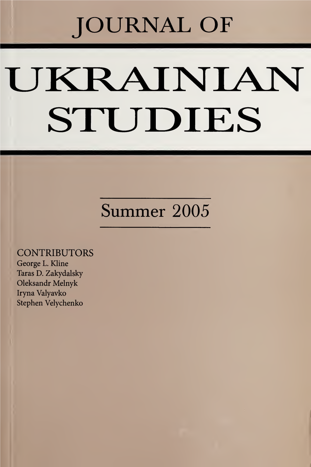 Journal of Ukrainian Studies