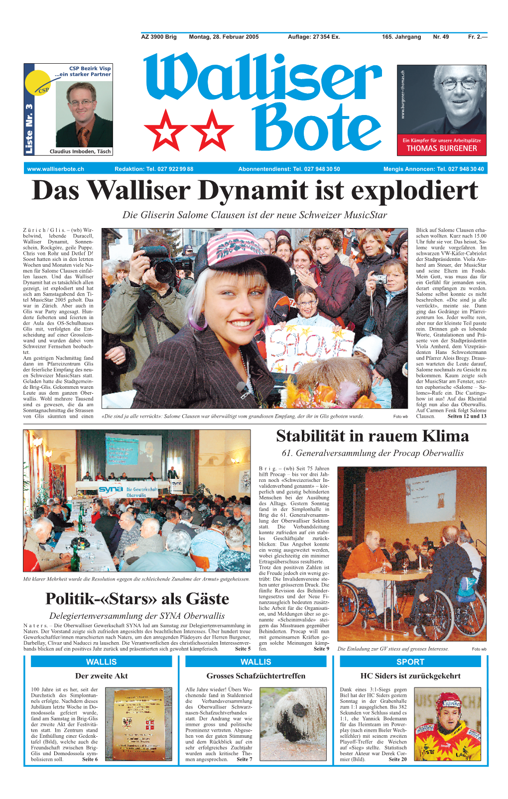 Das Walliser Dynamit Ist Explodiert Die Gliserin Salome Clausen Ist Der Neue Schweizer Musicstar