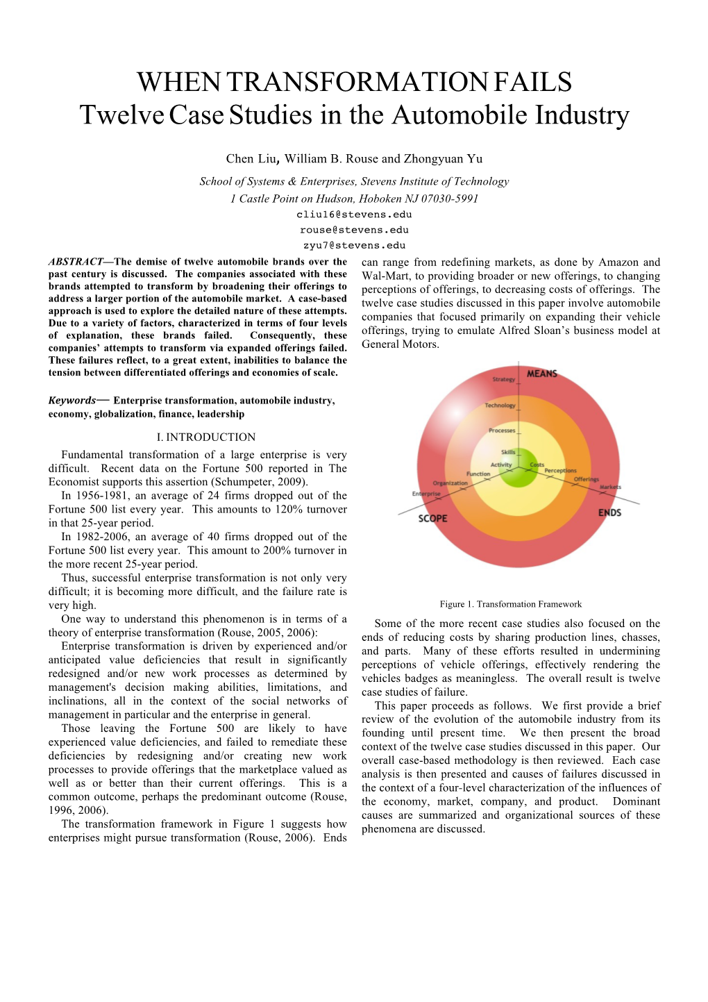 WHEN TRANSFORMATION FAILS Twelve Case Studies in the Automobile Industry