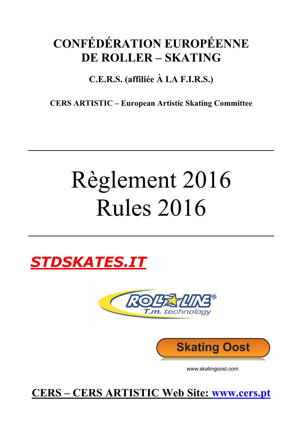 Règlement 2016 Rules 2016