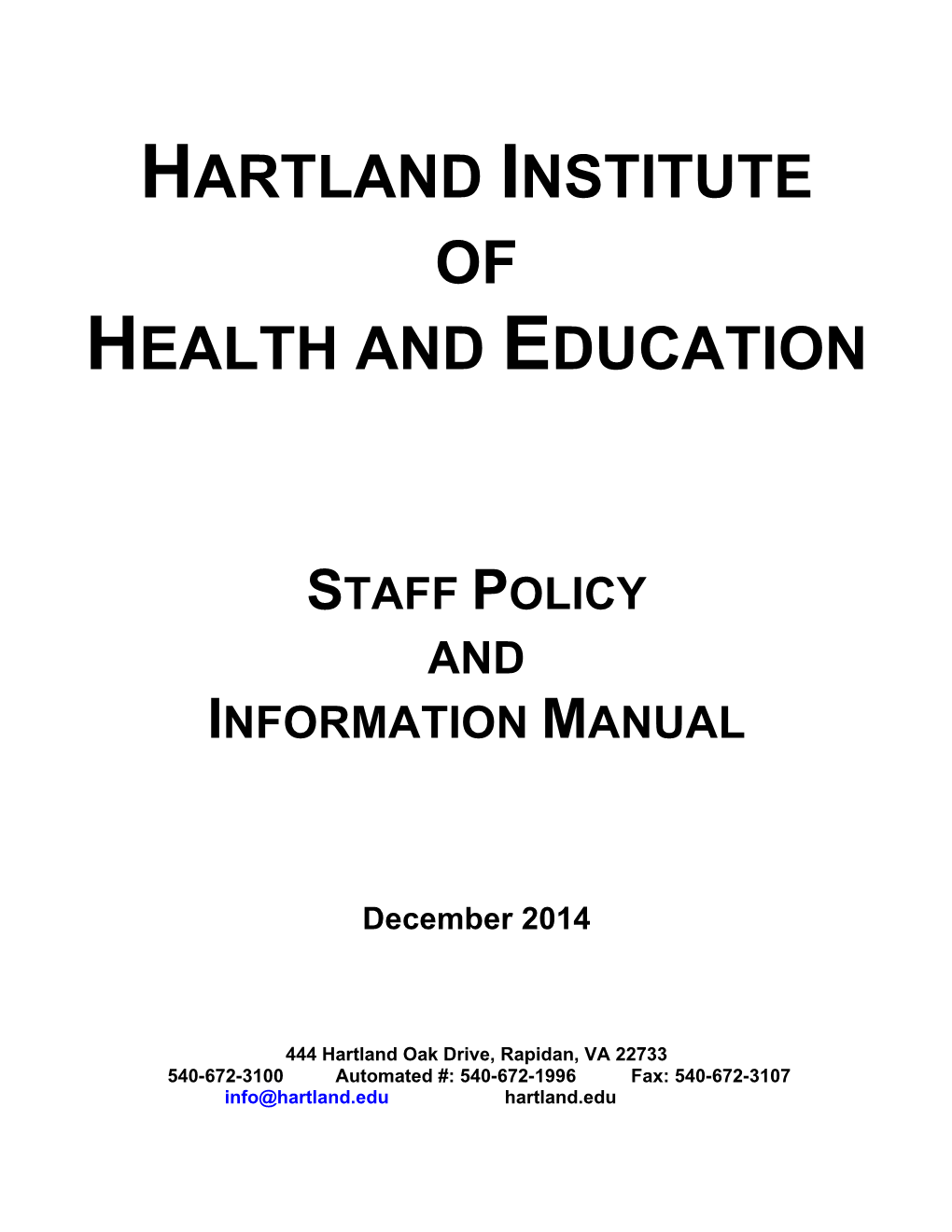 Hartland Institute of Health and Education