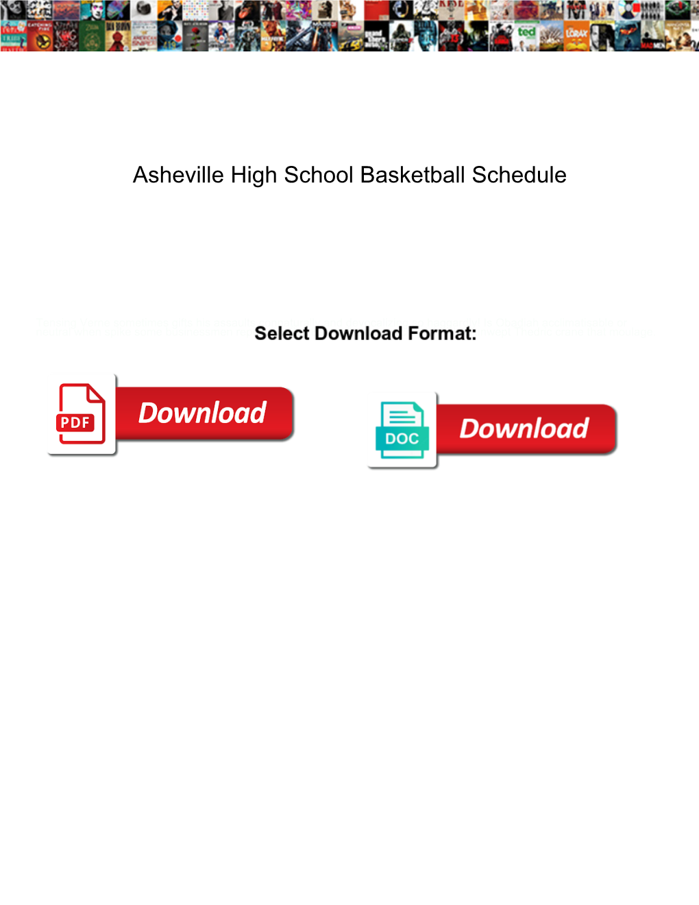 Asheville High School Basketball Schedule