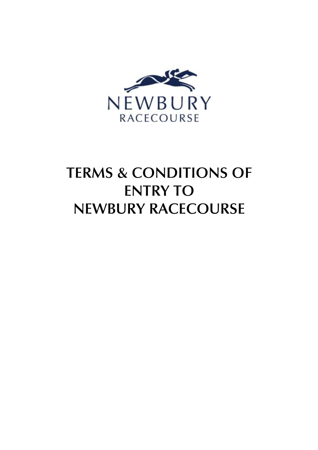 TERMS & CONDITIONS of ENTRY to Newbury Racecourse