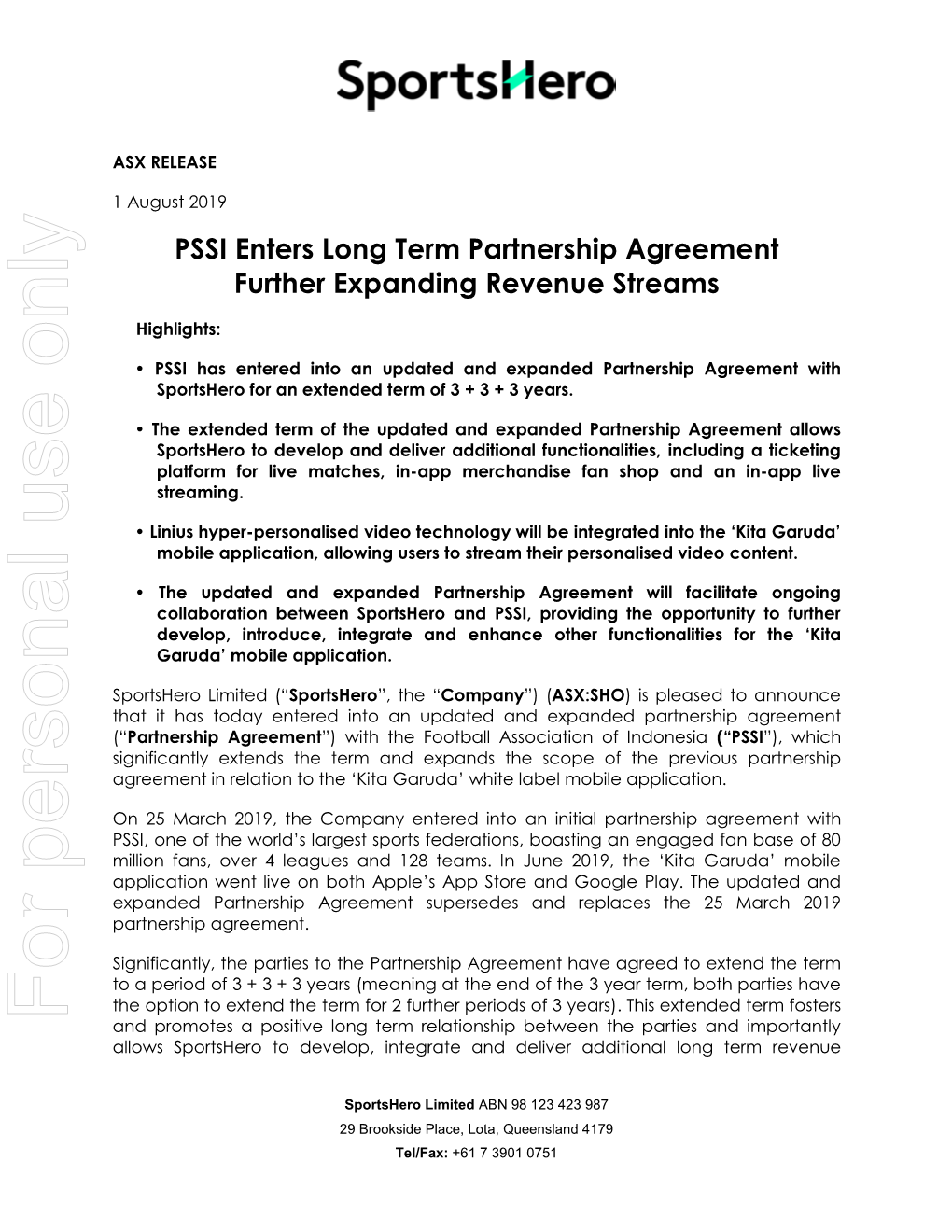 PSSI Enters Long Term Partnership Agreement Further Expanding Revenue Streams