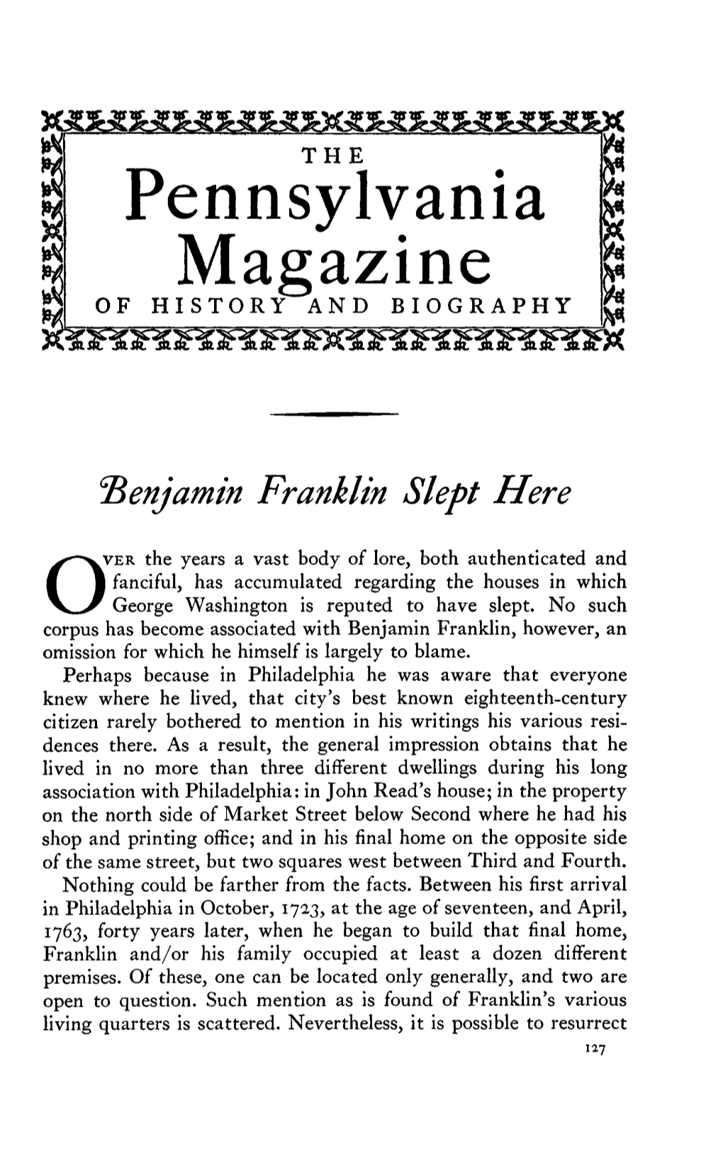 Pennsylvania Magazine of HISTORY and BIOGRAPHY