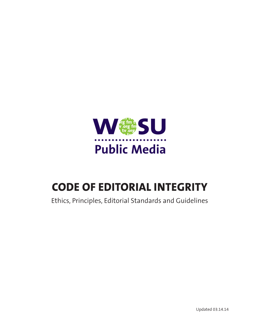 WOSU Public Media Code of Editorial Integrity