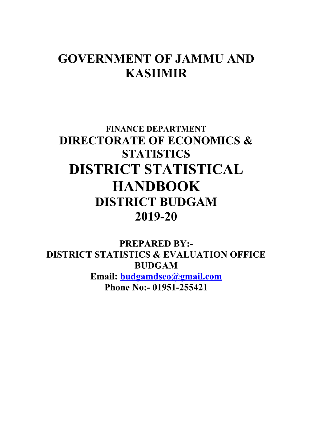 Economic Review of District Budgam