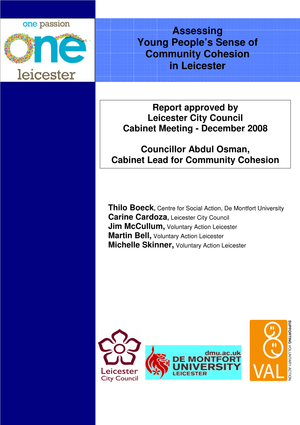 Assessing Young People's Sense of Community Cohesion in Leicester