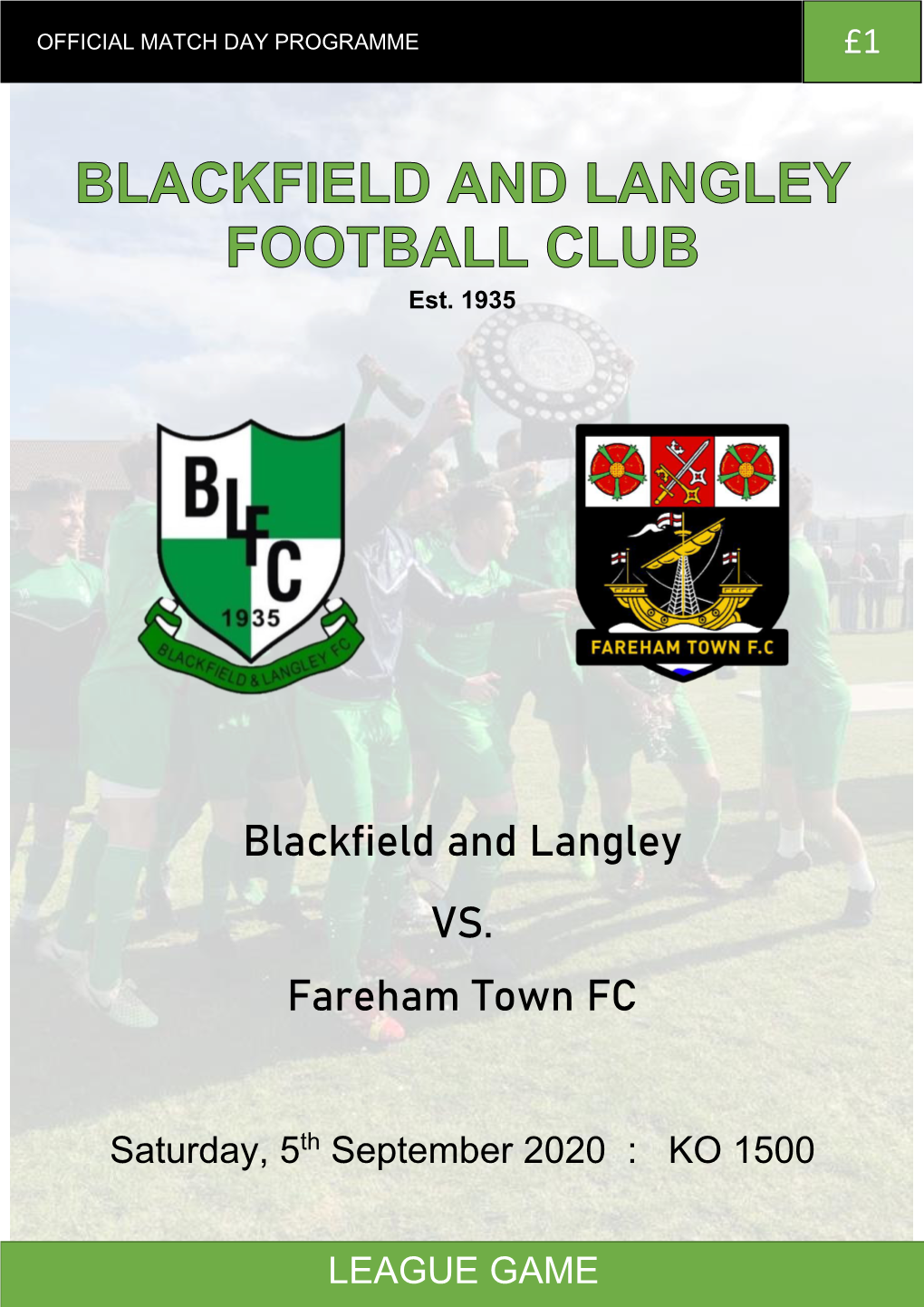 Blackfield and Langley VS. Fareham Town FC