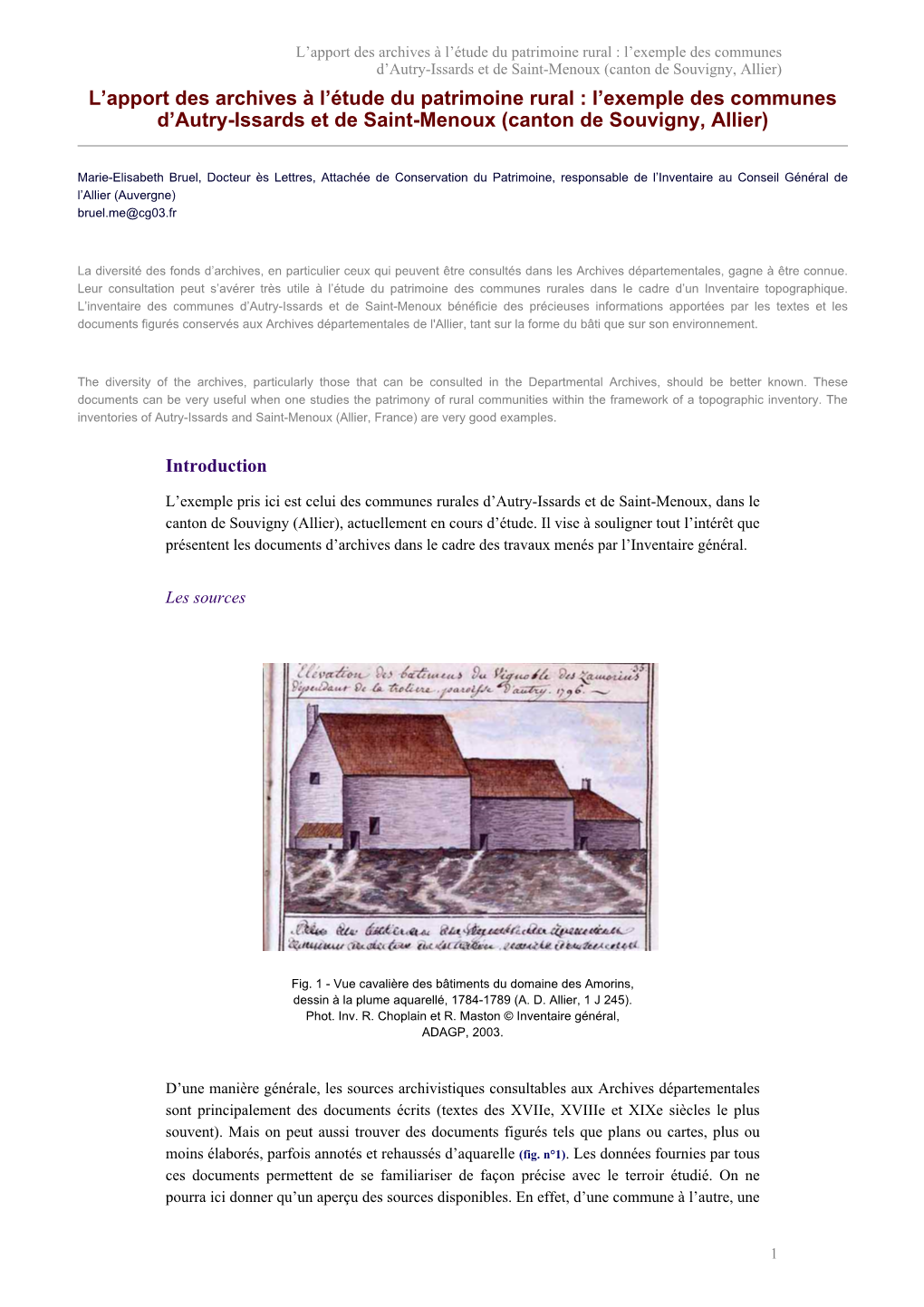 L'exemple Des Communes D'autry-Issards Et De Saint-Menoux