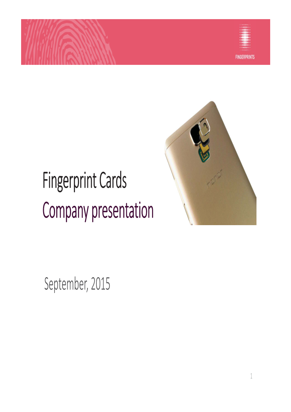 Fingerprint Cards Company Presentation