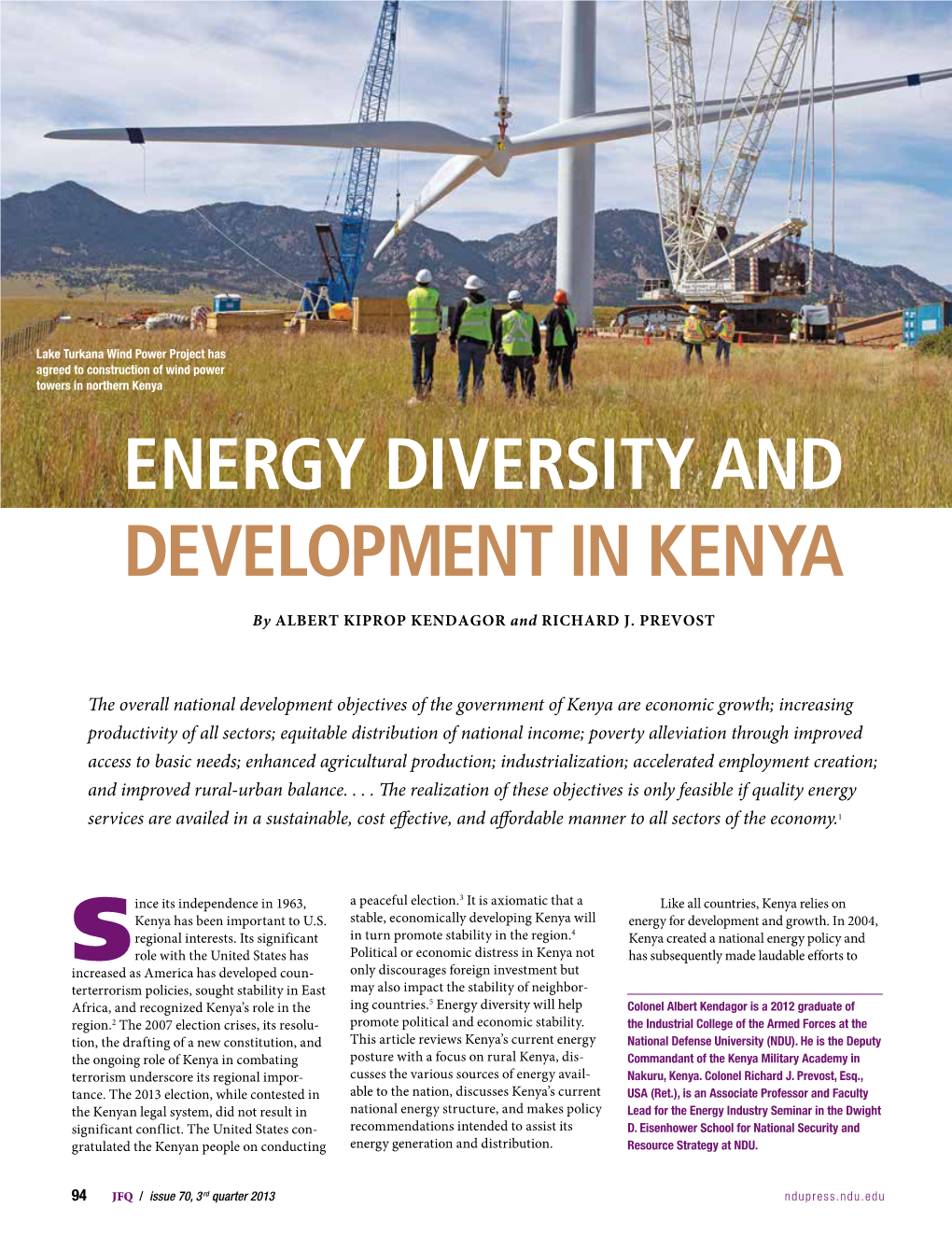 Energy Diversity and Development in Kenya