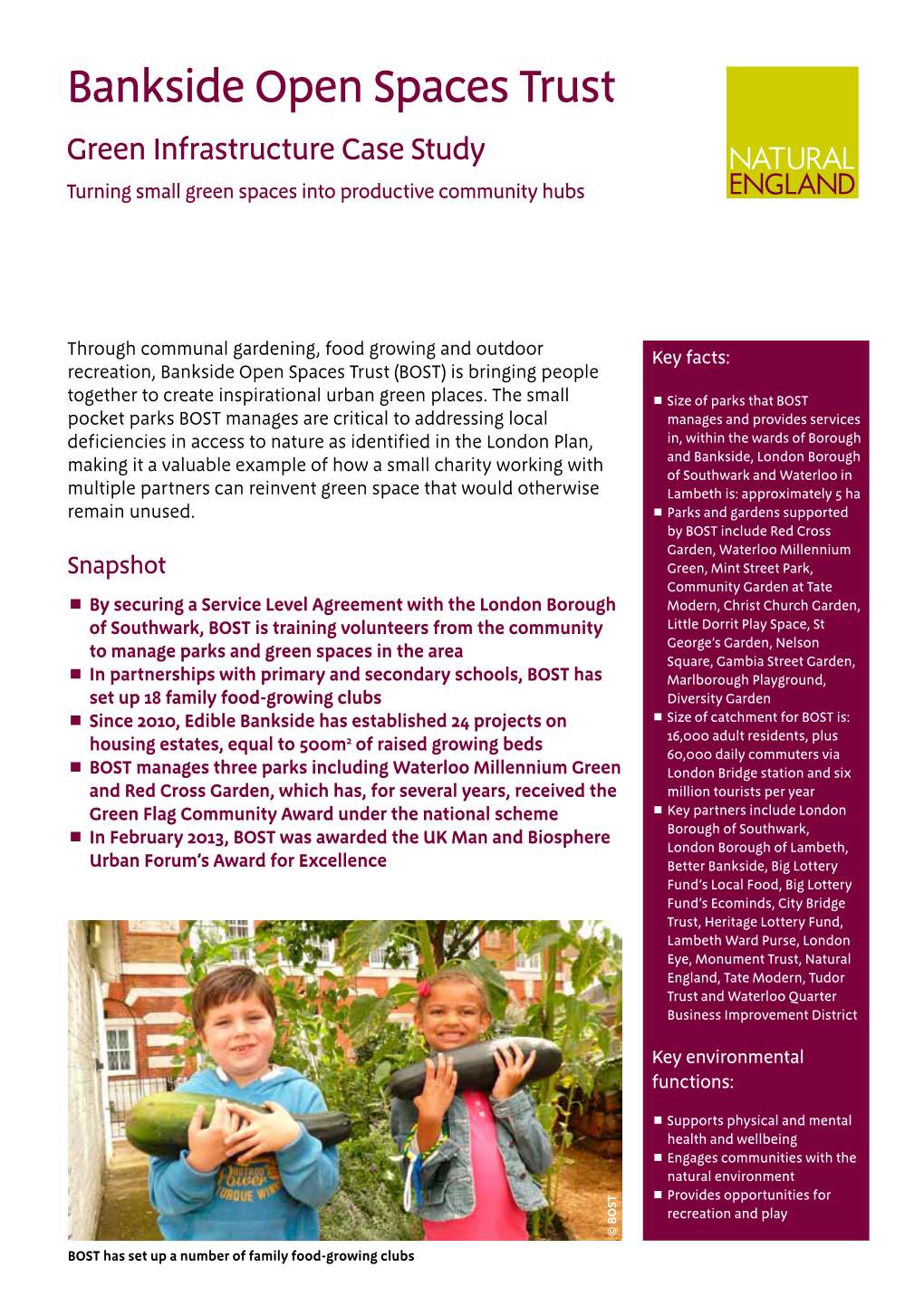 Bankside Open Spaces Trust Green Infrastructure Case Study Turning Small Green Spaces Into Productive Community Hubs
