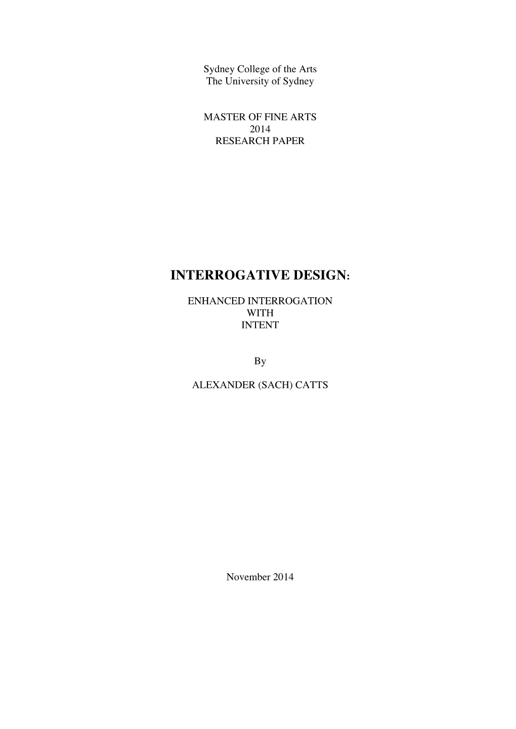 Interrogative Design