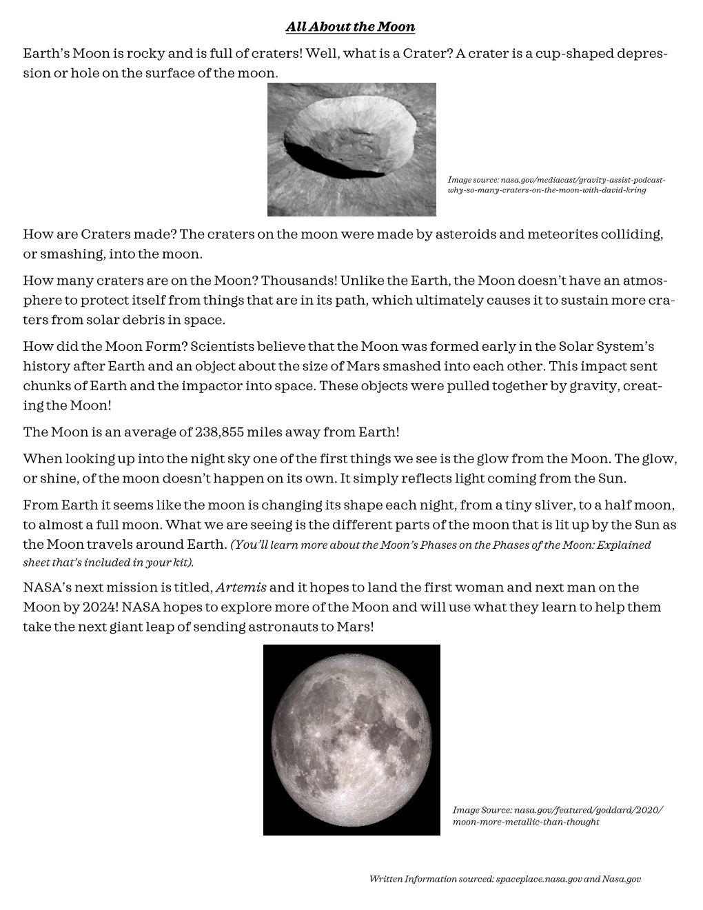 Moon Craft Instructions