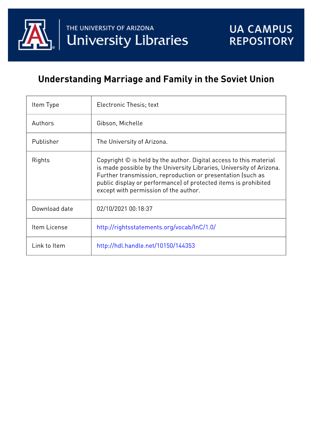 Understanding the Transformation of Marriage in the Soviet Union