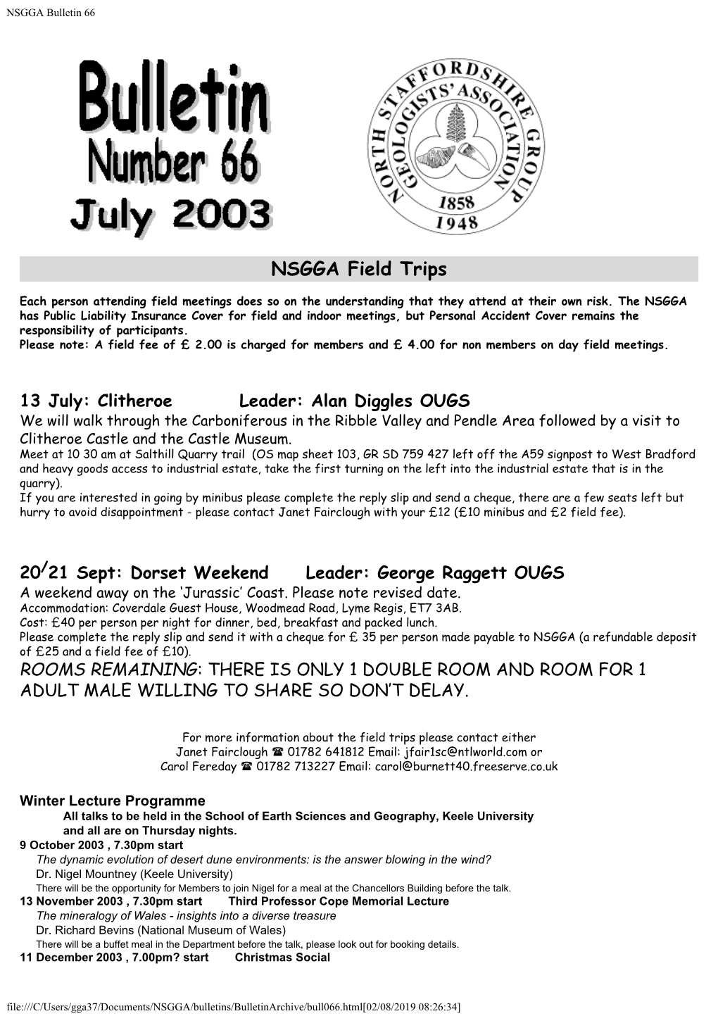 NSGGA Bulletin 66