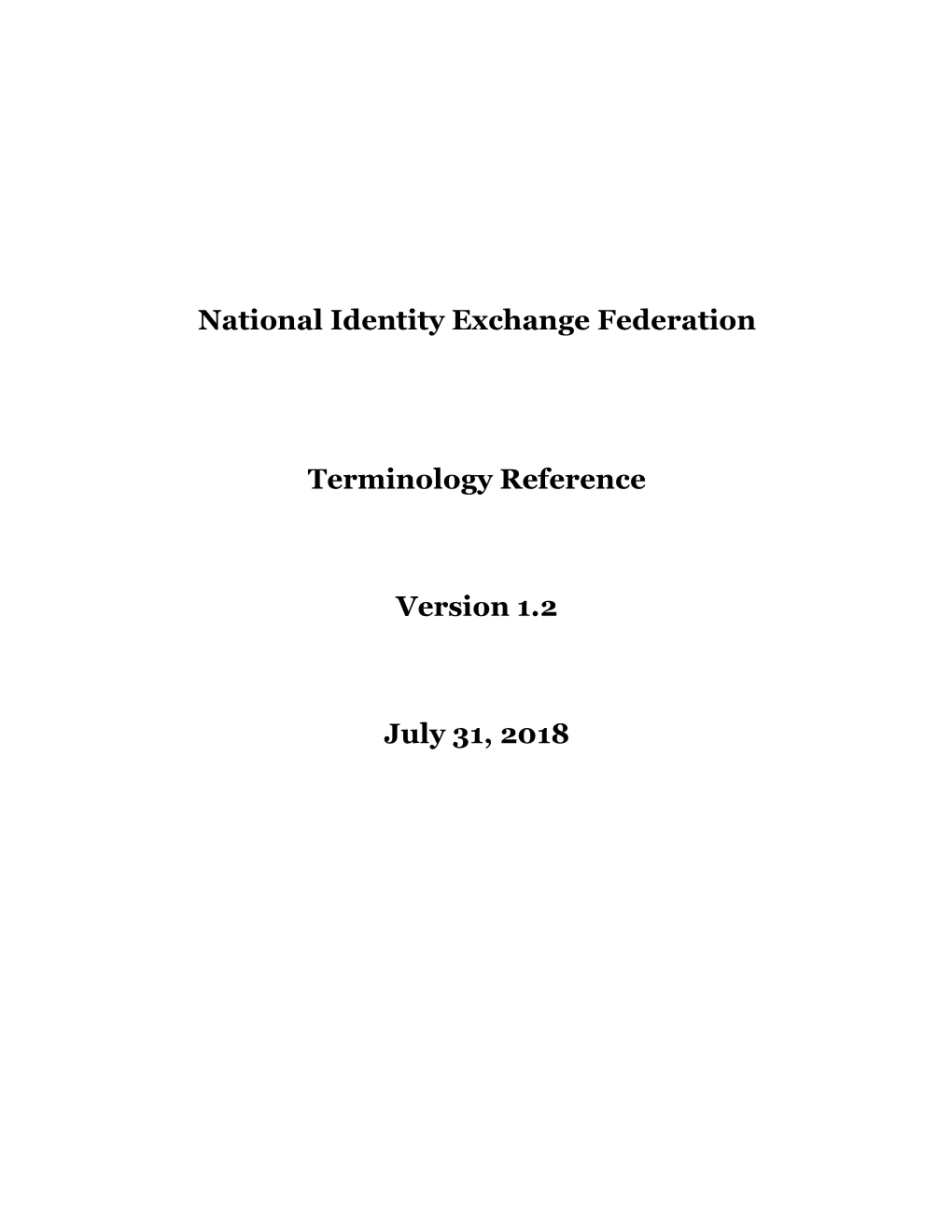 NIEF Terminology Reference Version 1.2