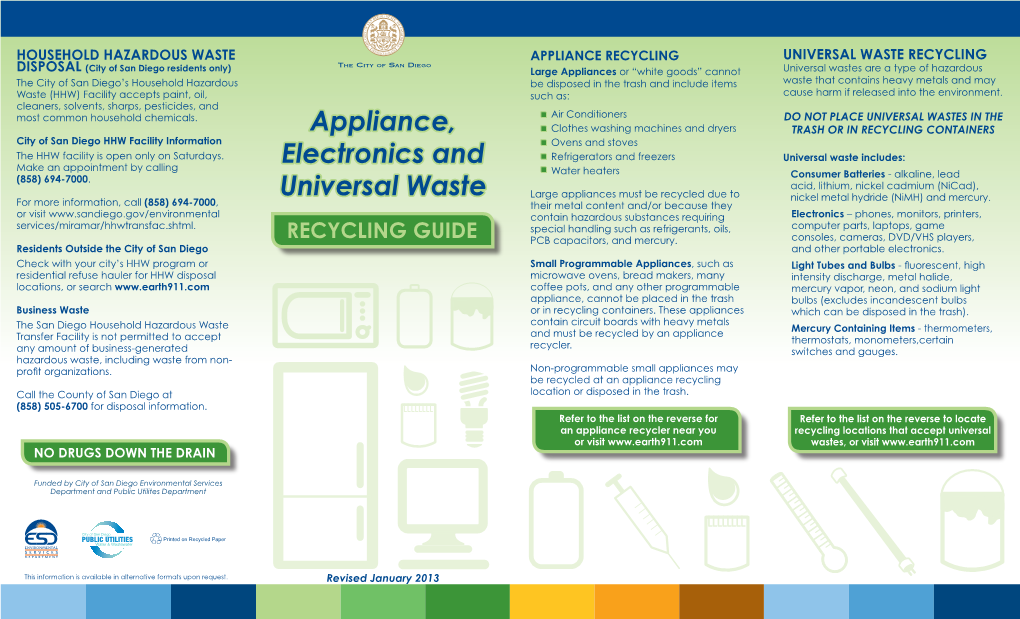 Appliance, Electronics, and Universal Waste Recycling Guide