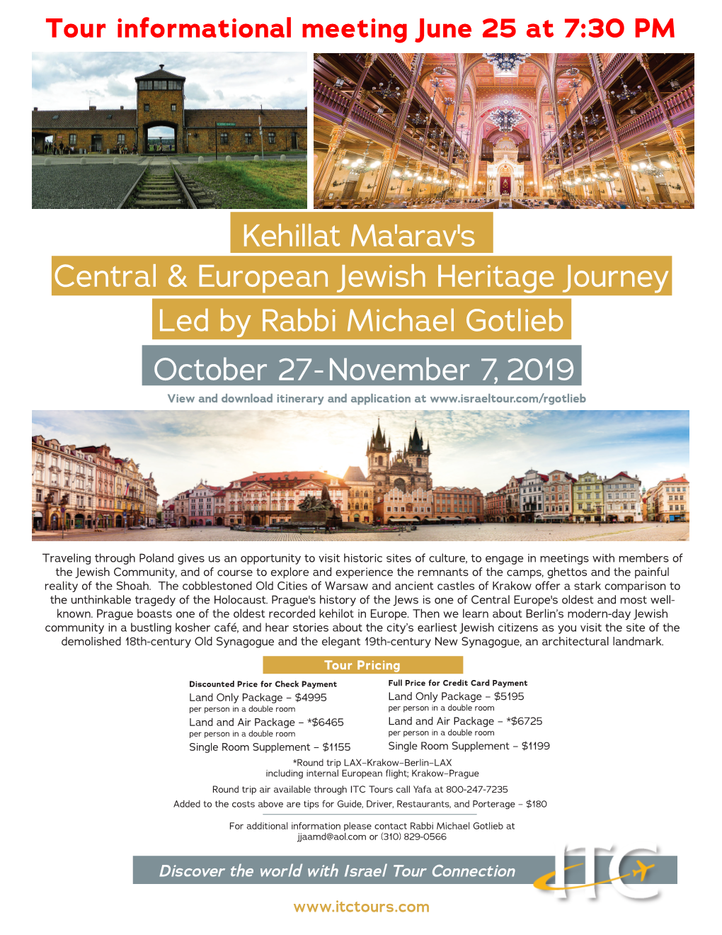 Kehillat Ma'arav's October 27-November 7, 2019 Led by Rabbi