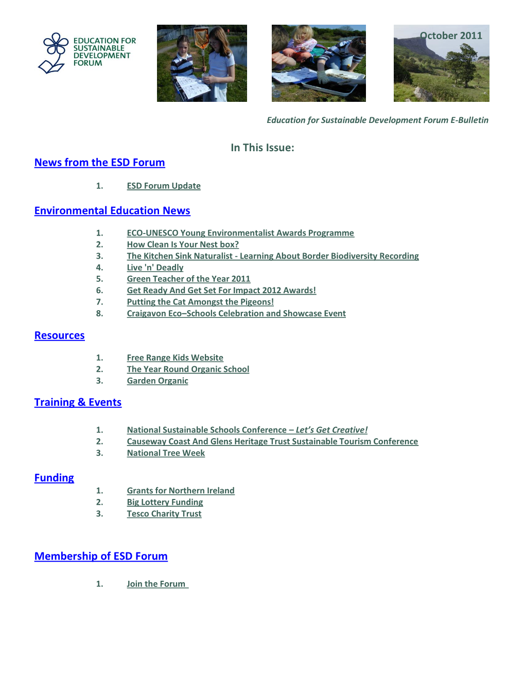 E–Bulletin October 2011