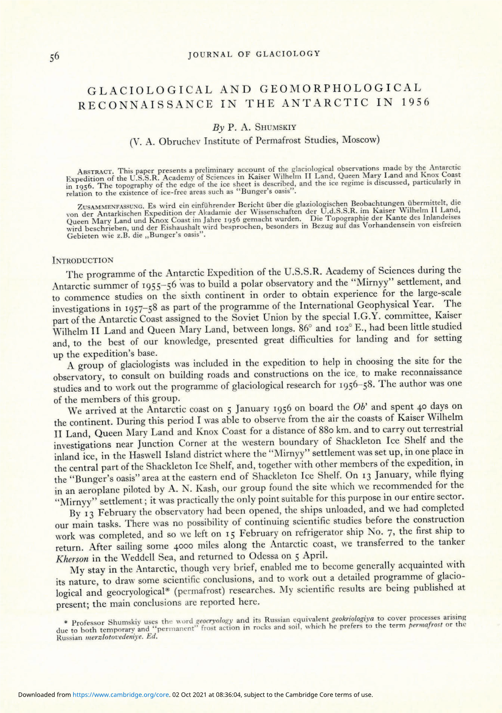 56 Glaciological and Geomorphological