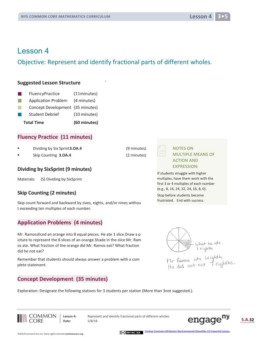 Objective: Represent and Identify Fractional Parts of Different Wholes