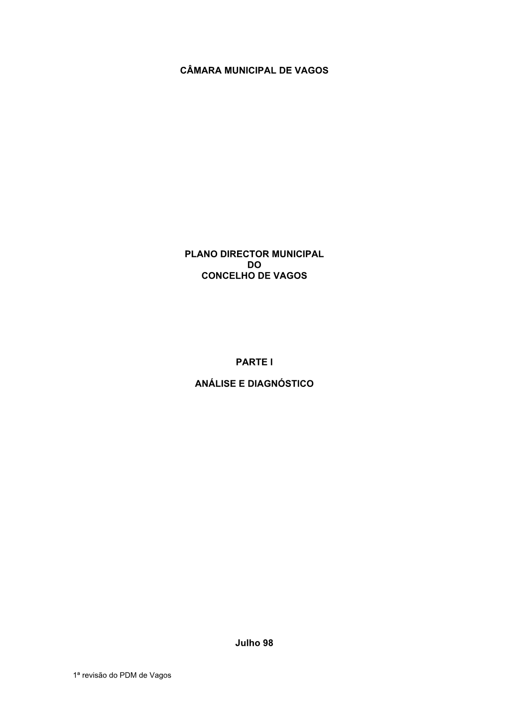 Câmara Municipal De Vagos Plano Director Municipal