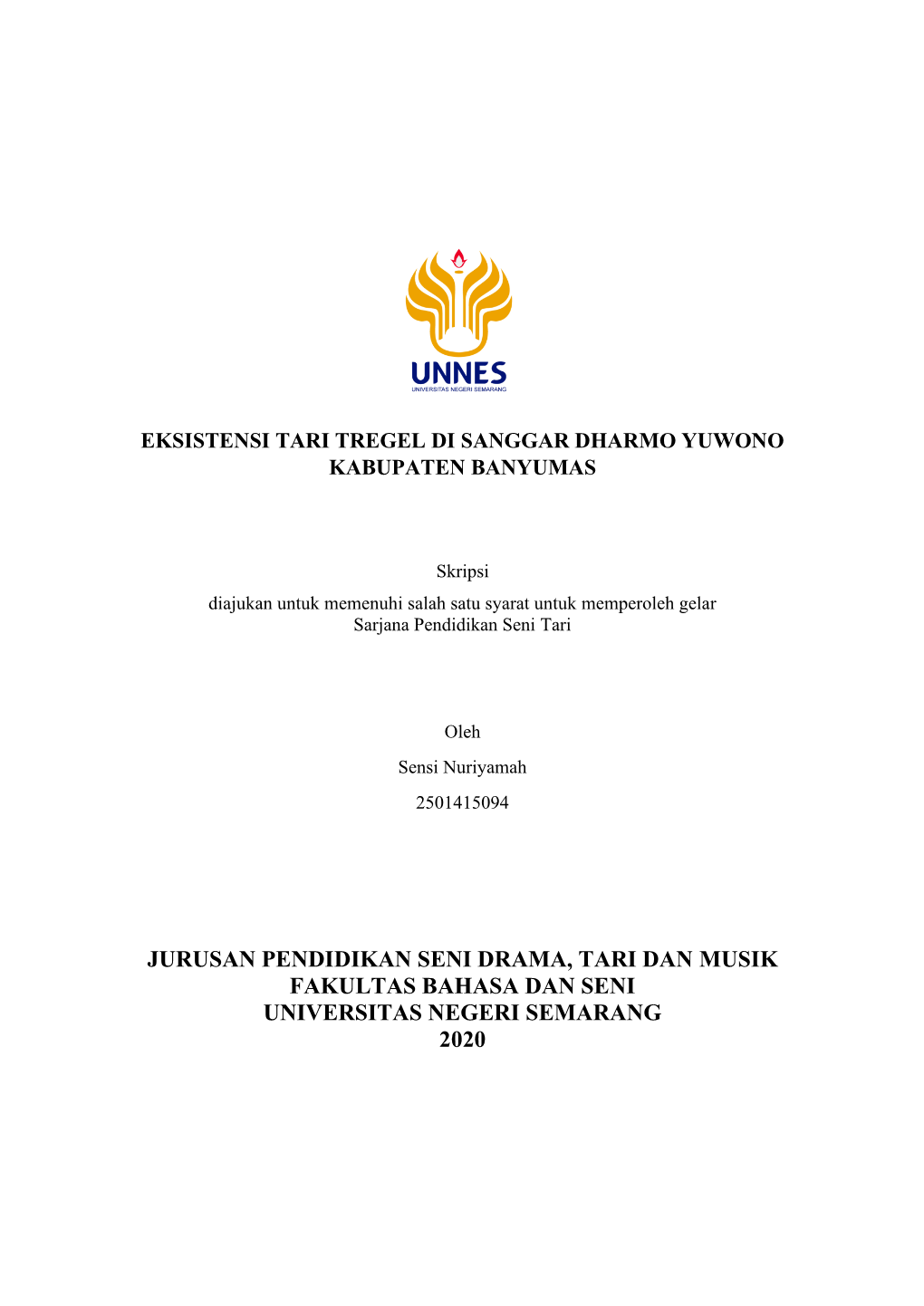 Jurusan Pendidikan Seni Drama, Tari Dan Musik Fakultas Bahasa Dan Seni Universitas Negeri Semarang 2020