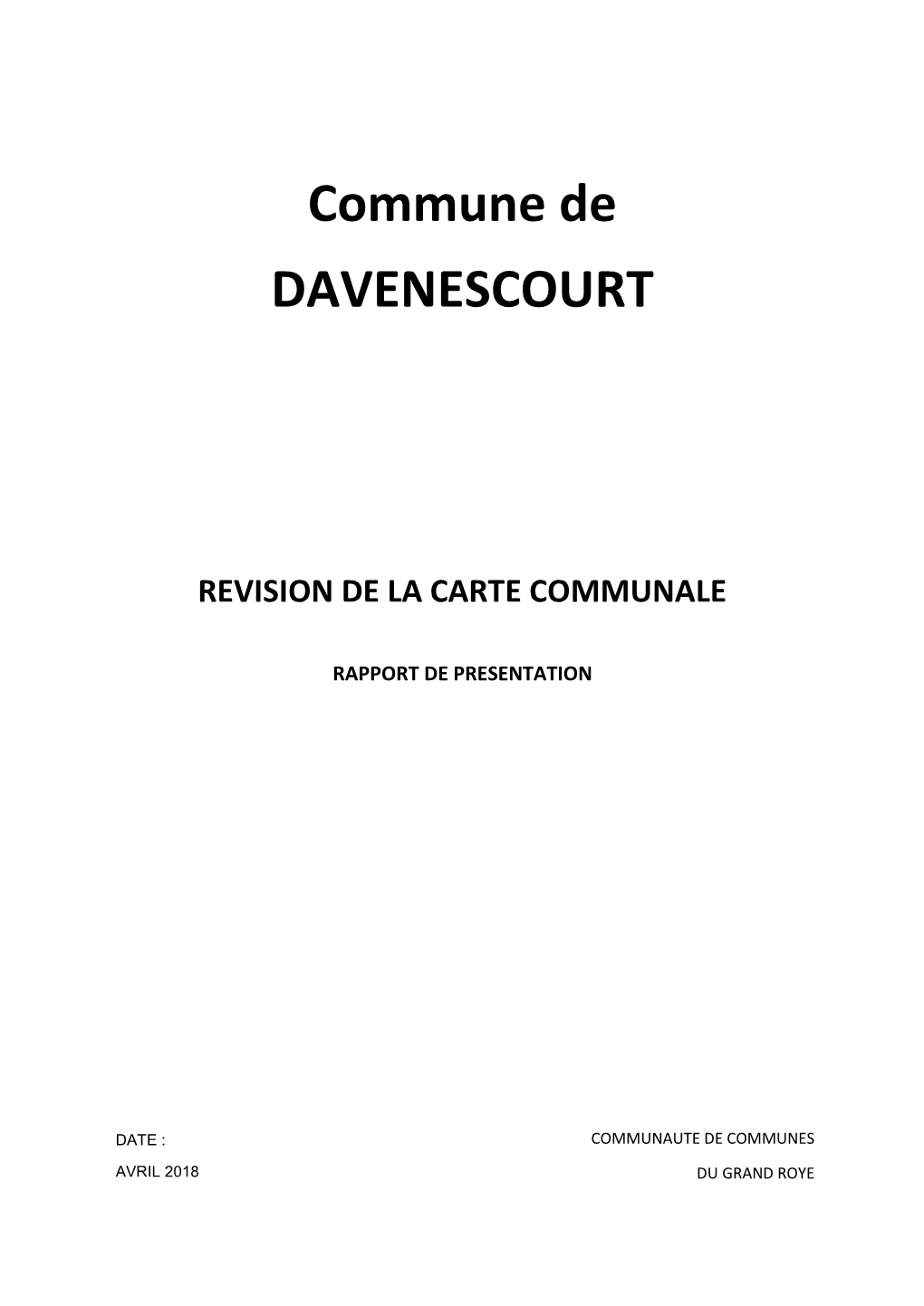 Commune De DAVENESCOURT