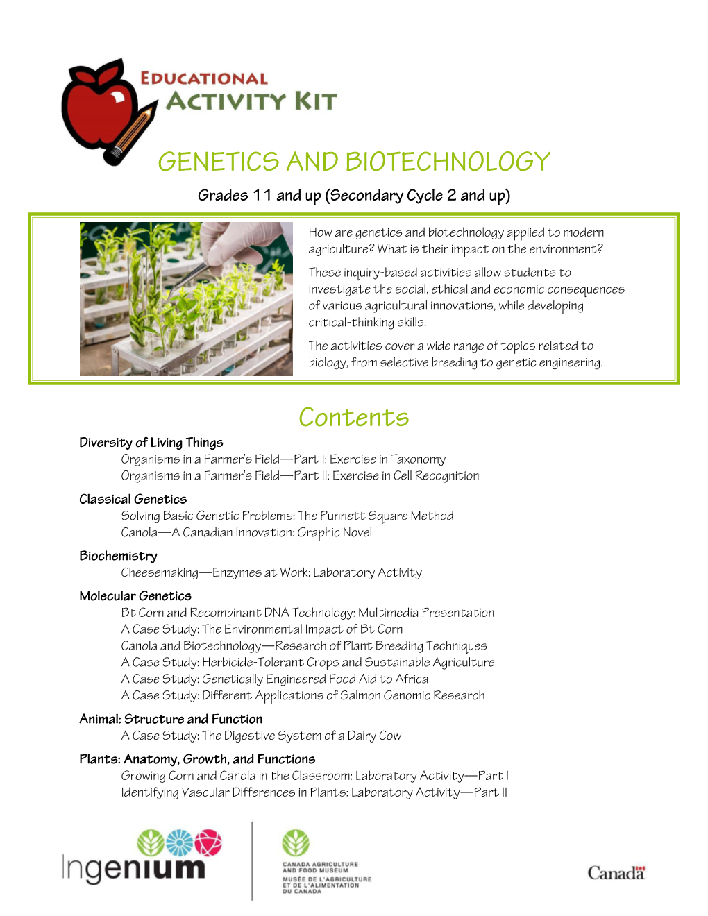 Genetics and Biotechnology [PDF]