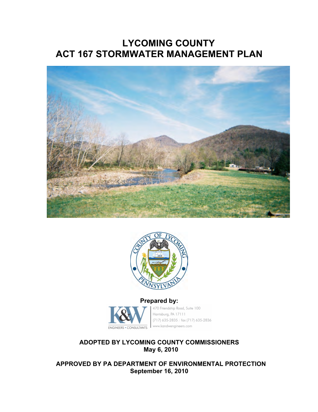 Lycoming County Act 167 Stormwater Management Plan