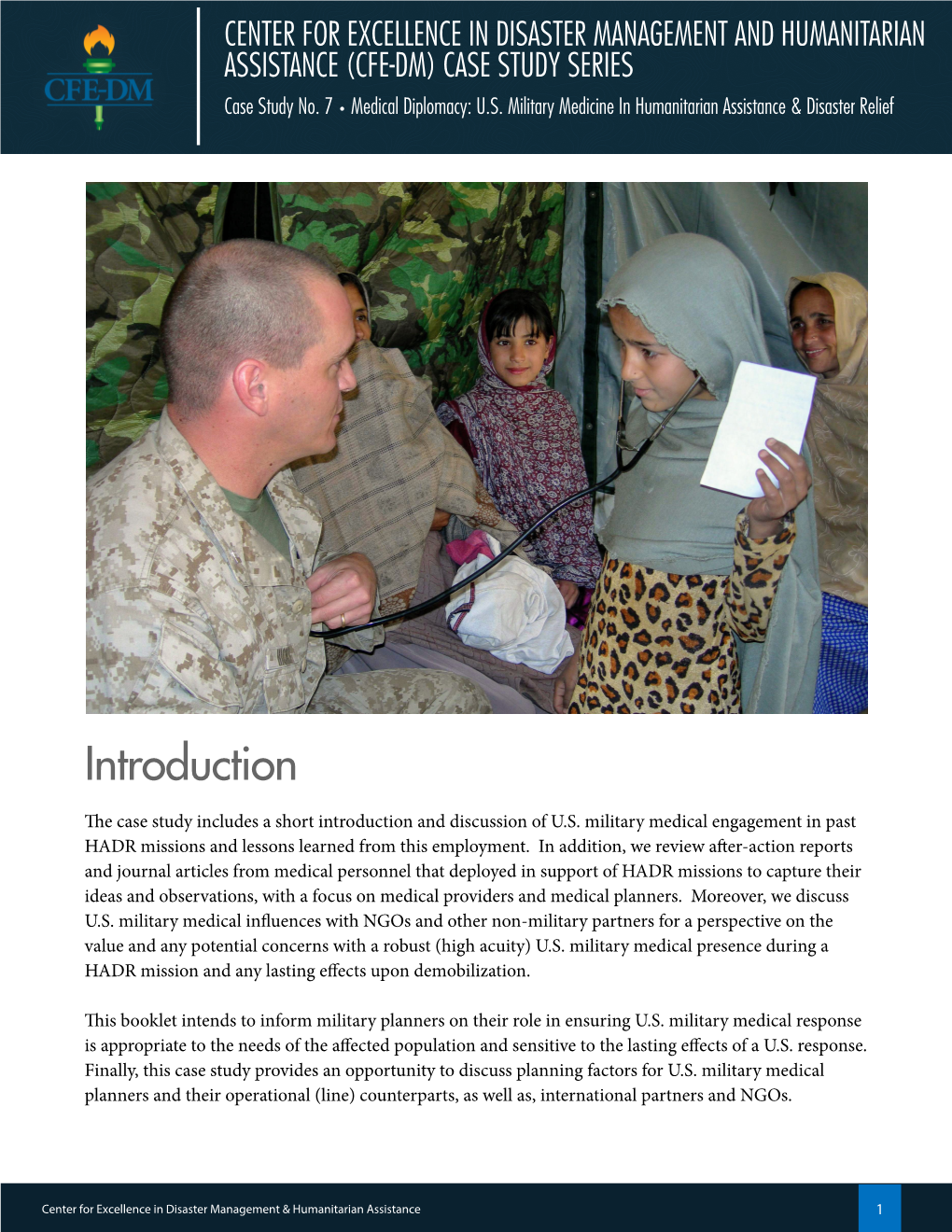 U.S. Military Medicine in Humanitarian Assistance & Disaster Relief