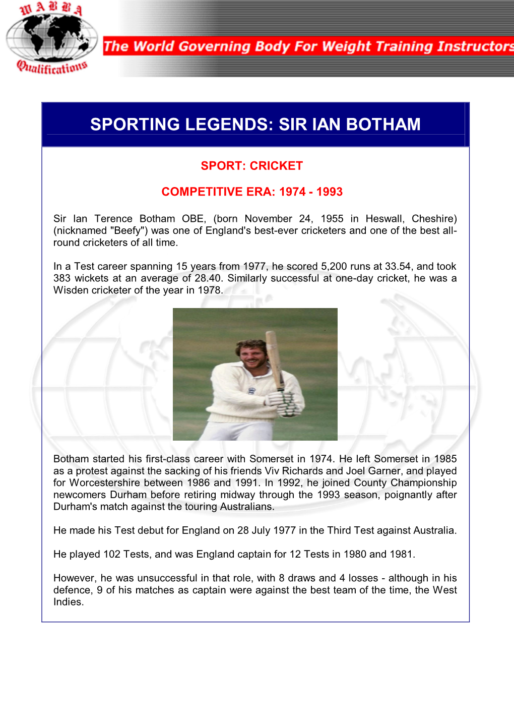 Sporting Legends: Sir Ian Botham