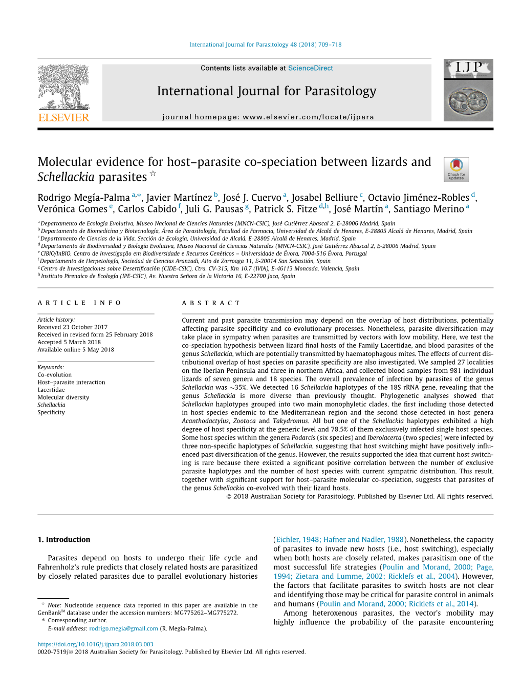 Molecular Evidence for Hostâ