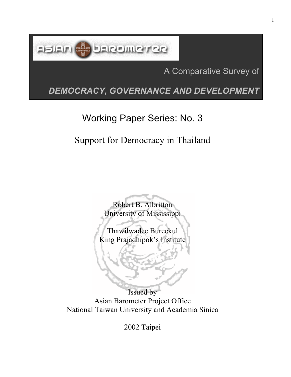 Support for Democracy in Thailand