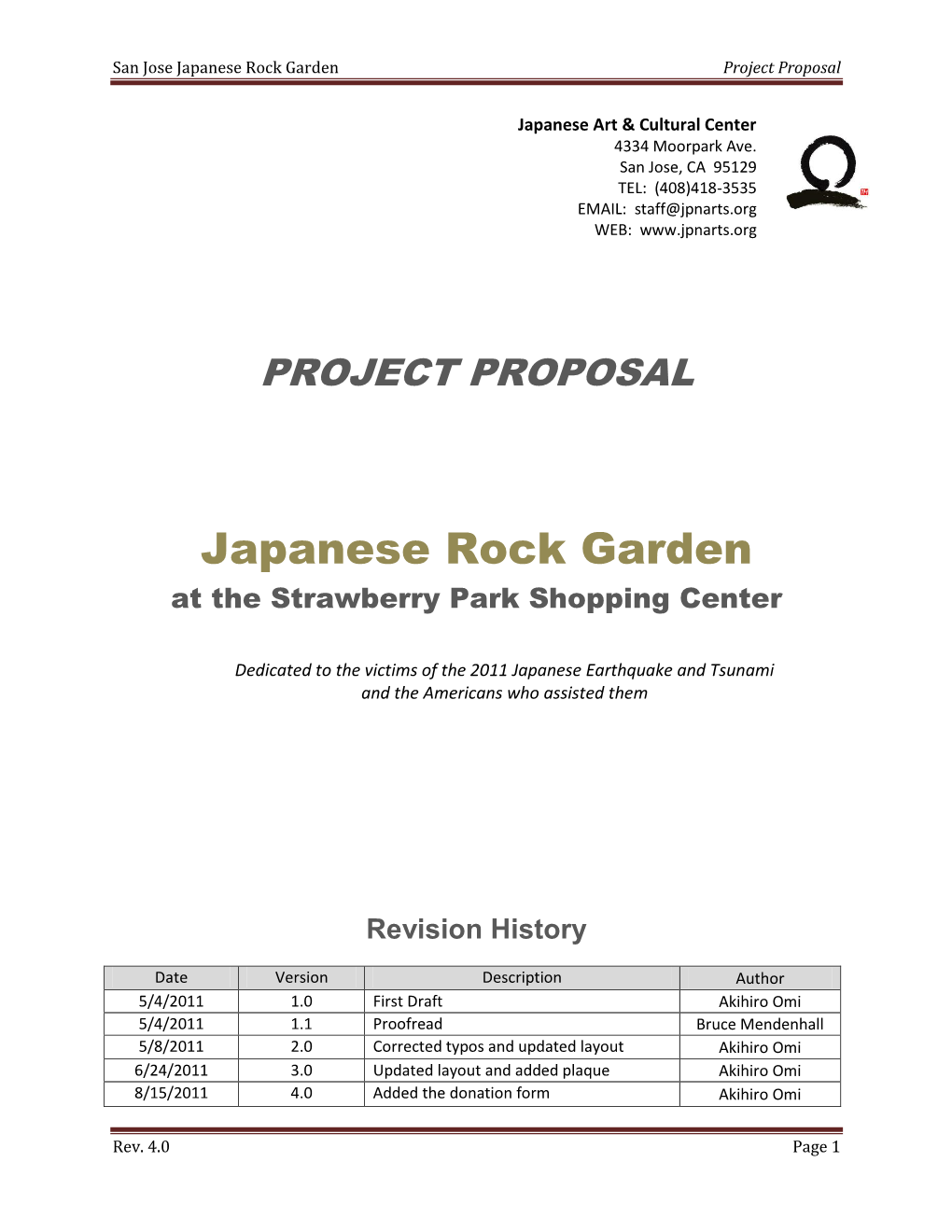 Japanese Rock Garden Project Proposal
