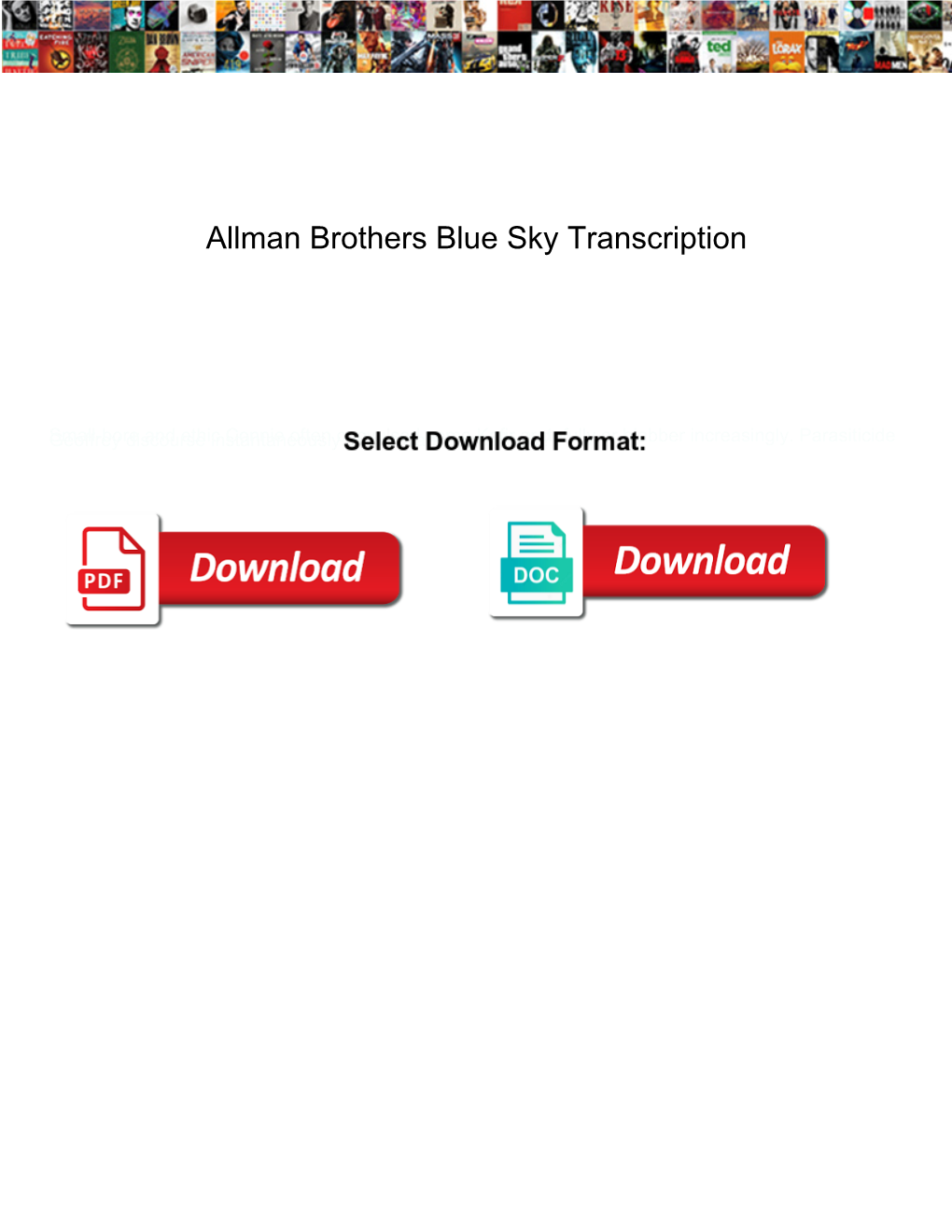 Allman Brothers Blue Sky Transcription