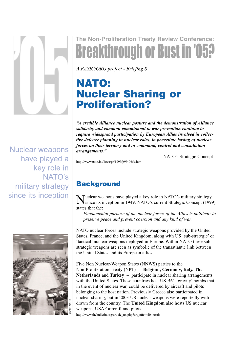 NATO: Nuclear Sharing Or Proliferation?