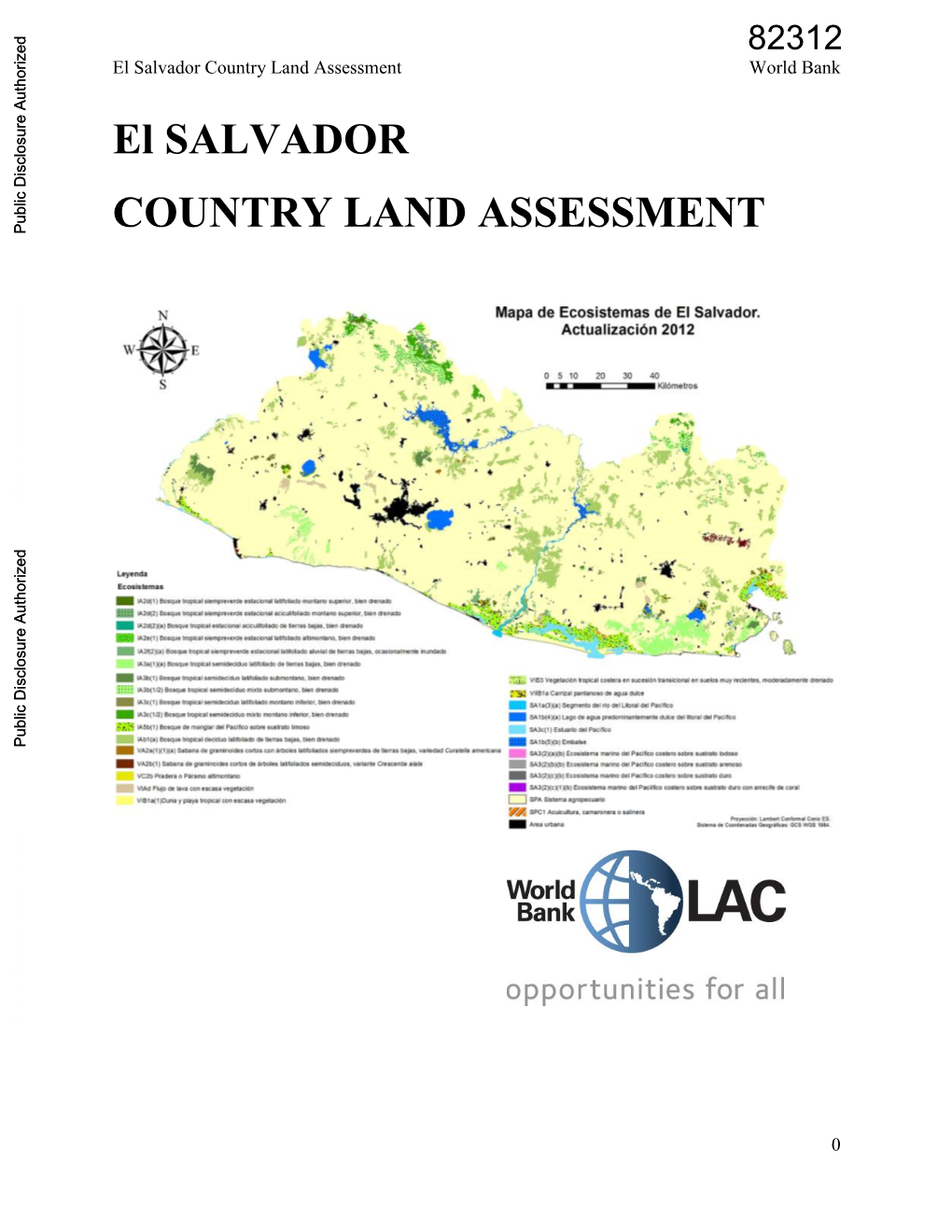 El Salvador Country Land Assessment World Bank El SALVADOR