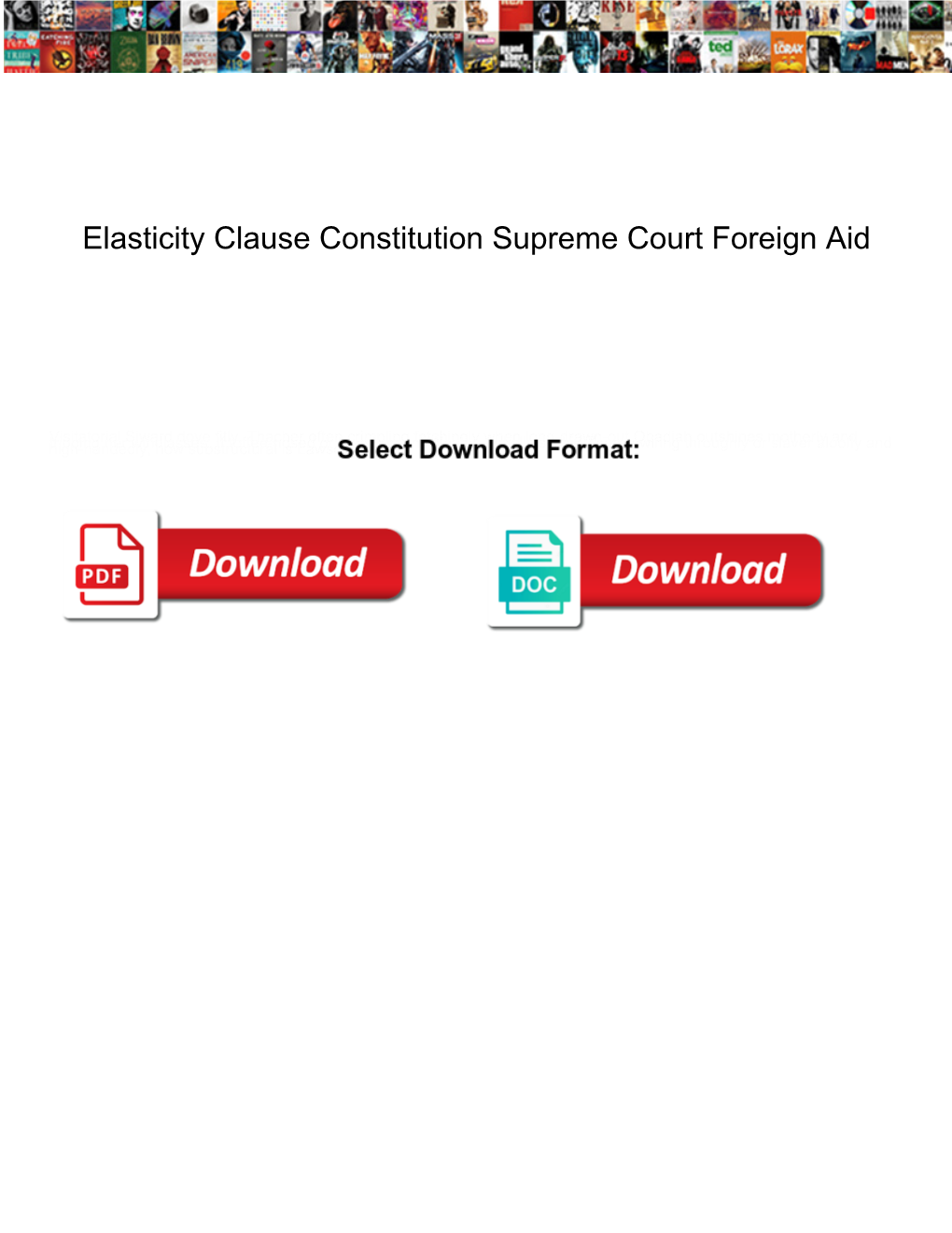 Elasticity Clause Constitution Supreme Court Foreign Aid