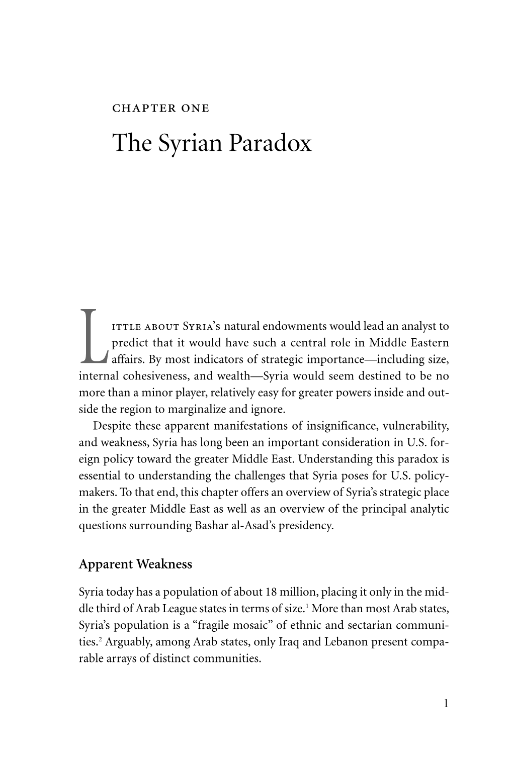 The Syrian Paradox