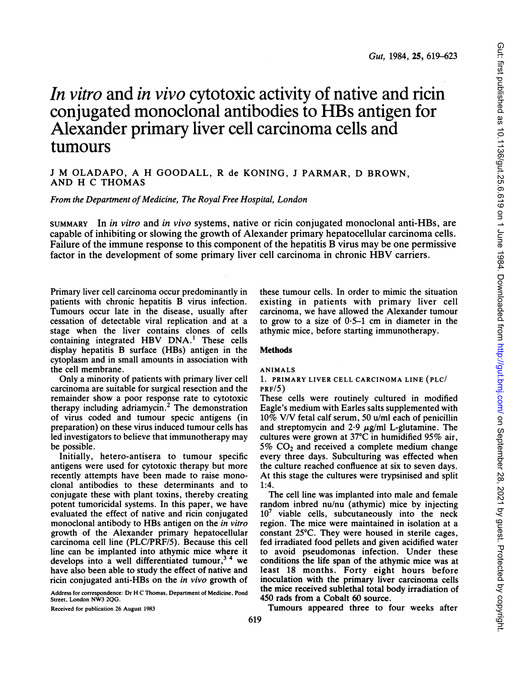 In Vitro and in Vivo Cytotoxic Activity of Native Andricin Conjugated