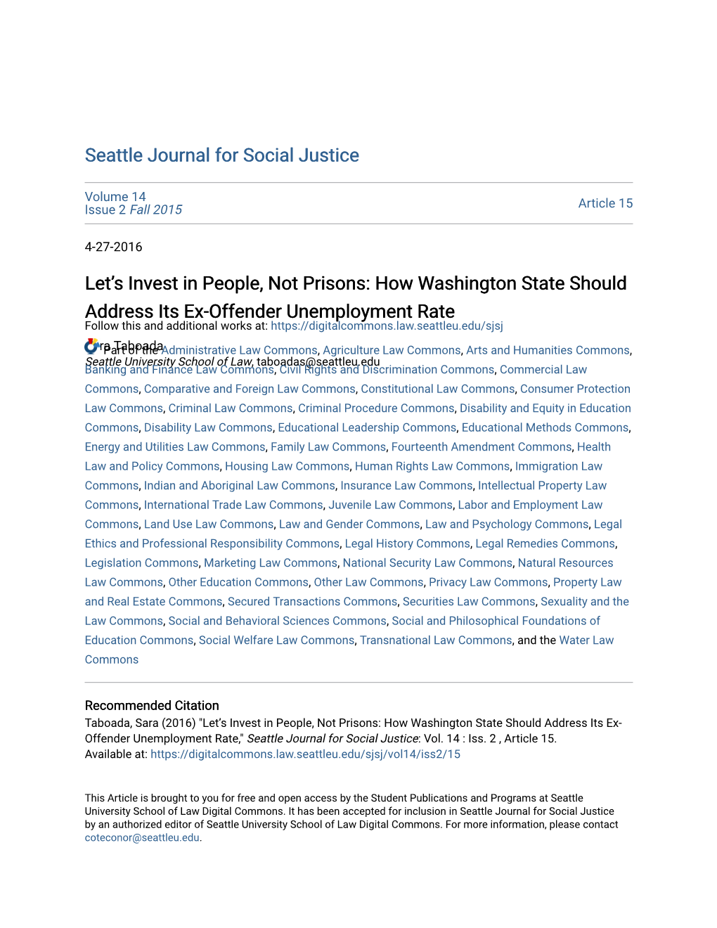 How Washington State Should Address Its Ex-Offender Unemployment Rate Follow This and Additional Works At