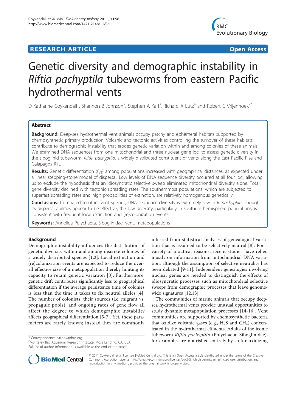 Genetic Diversity and Demographic