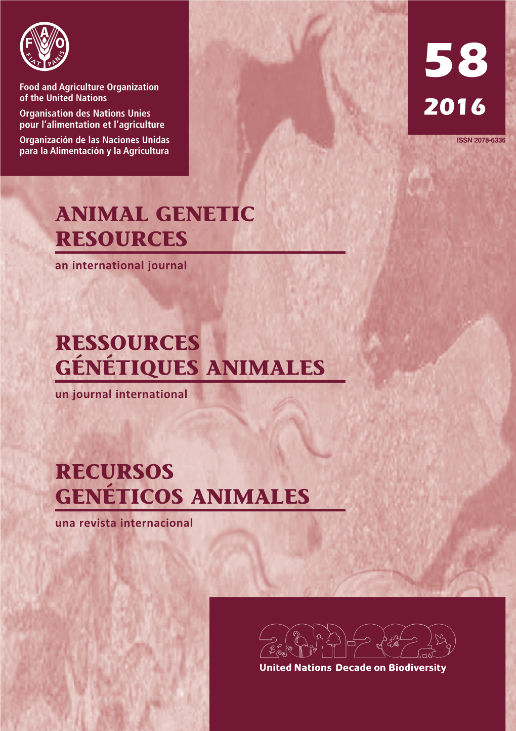 Animal Genetic Resources: an International Journal. Vol. 58